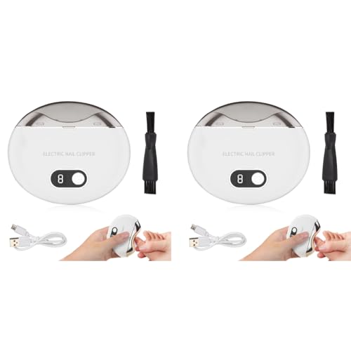 MAYCREATE® Electric Nail Clipper with Uv Light USB Rechargeable 3 Speeds Anti-Splash Trimmer Dust Bin for Baby 1 Count 2PCS MAYCREATE® Electric Nail Clipper with Uv Light USB Rechargeable 3 Speeds Anti-Splash Trimmer Dust Bin for Baby 1 Count 2PCS